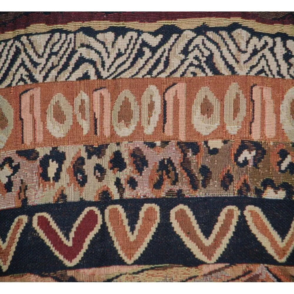 Stonebridge Brown Tapestry Button Up Jacket Size L Animal Print Velvet Trim Size L - Image 7