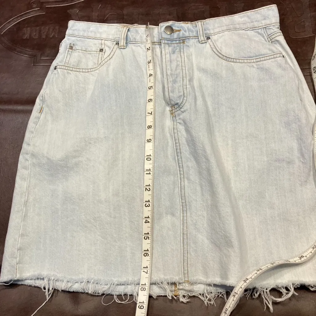 Velvet Heart Denim Kayla High‎ Waist Mini Skirt Womens 30 Raw Hem Skater Punk - Image 14