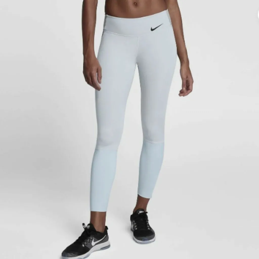 NIKE POWER LEGENDARY Tight Power Training Mid Rise DRI-FIT Leggings Blue XS - Image 2
