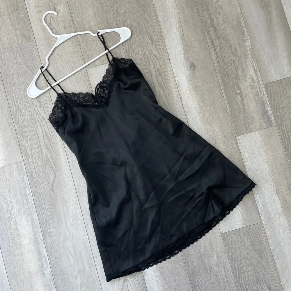 Bershka Lace Slip Mini Dress womens Black (small) party going out sexy lingerie - Image 7