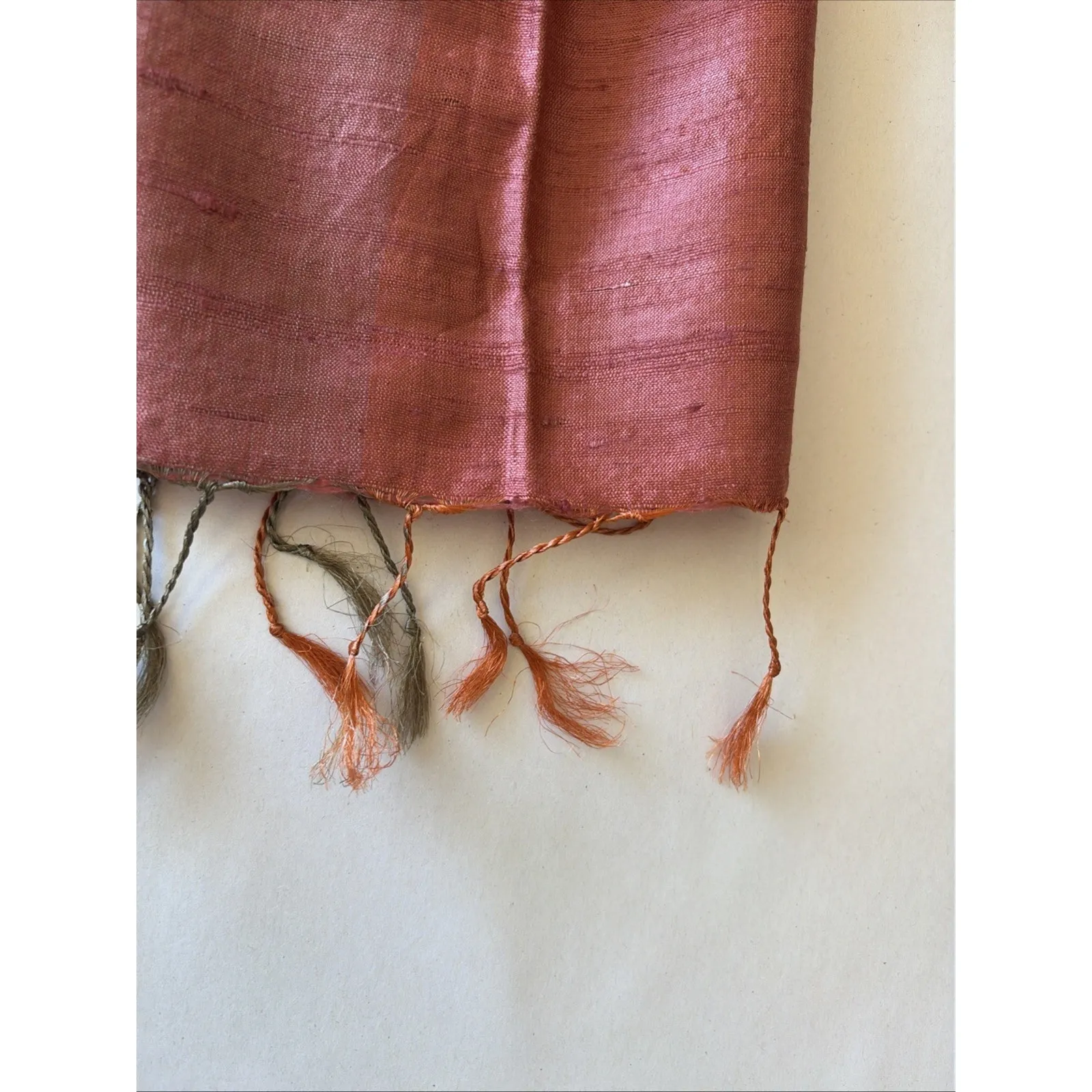 Vintage VTG Christian Livingston Collection 100% Silk Striped Scarf‎ Tassels O/S - Image 8