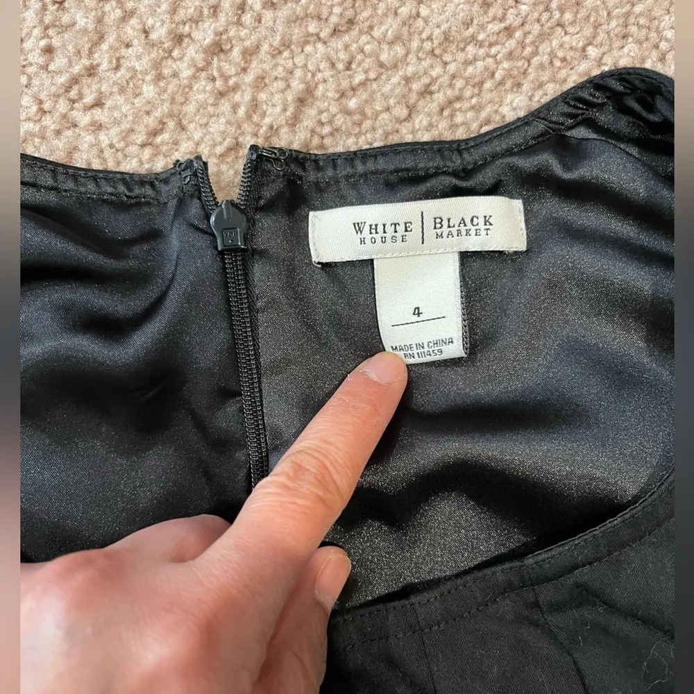 WHITE HOUSE BLACK MARKET Black Sleeveless Midi Dress - Image 2