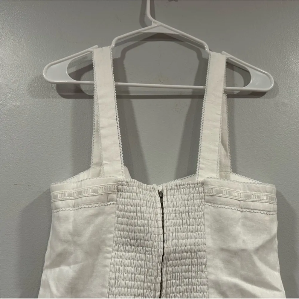 Reformation Elana Linen Mini Dress White 10 NWT - Image 5