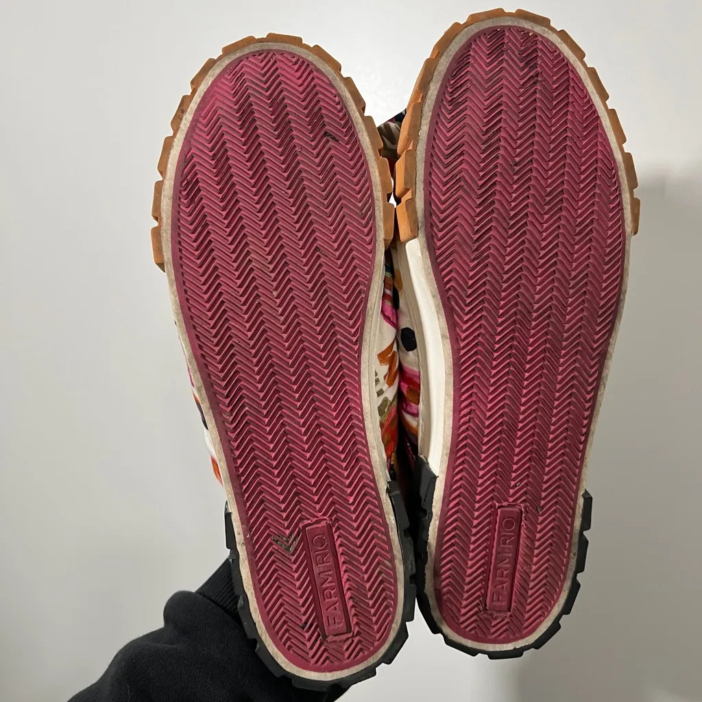 Farm Rio Bananatic platform mule sneaker slip on polka dot bow tie size 9 - Image 4