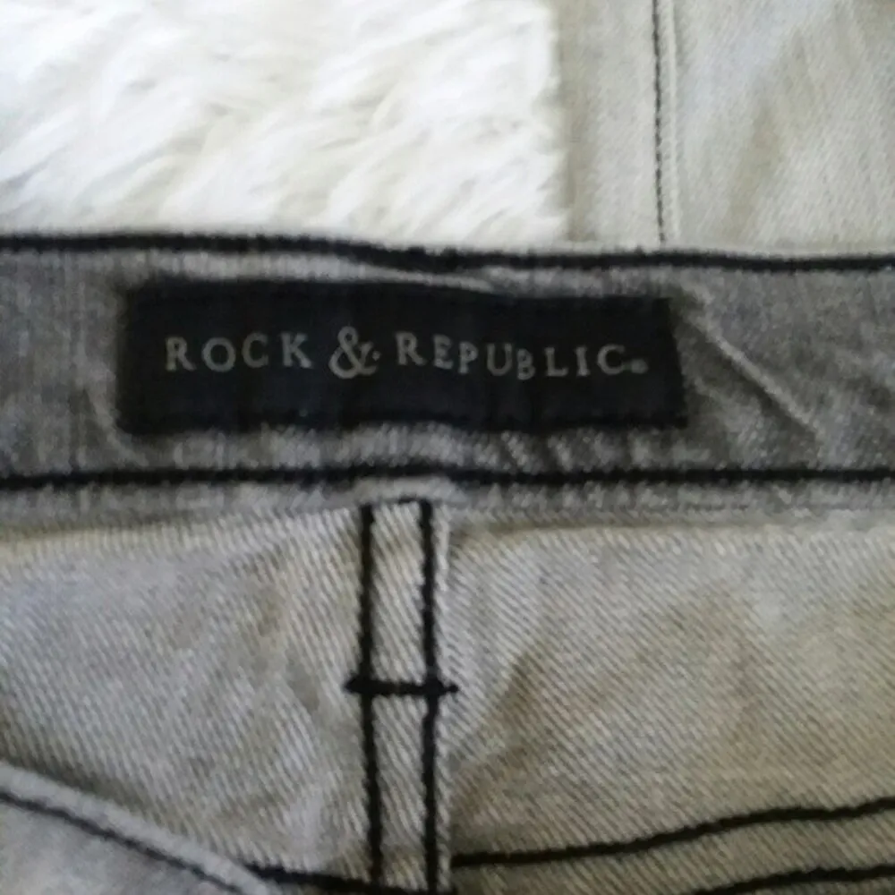 Rock & Republic Cropped Gray Skinny Jeans Size 8 SAMPLE - Image 4