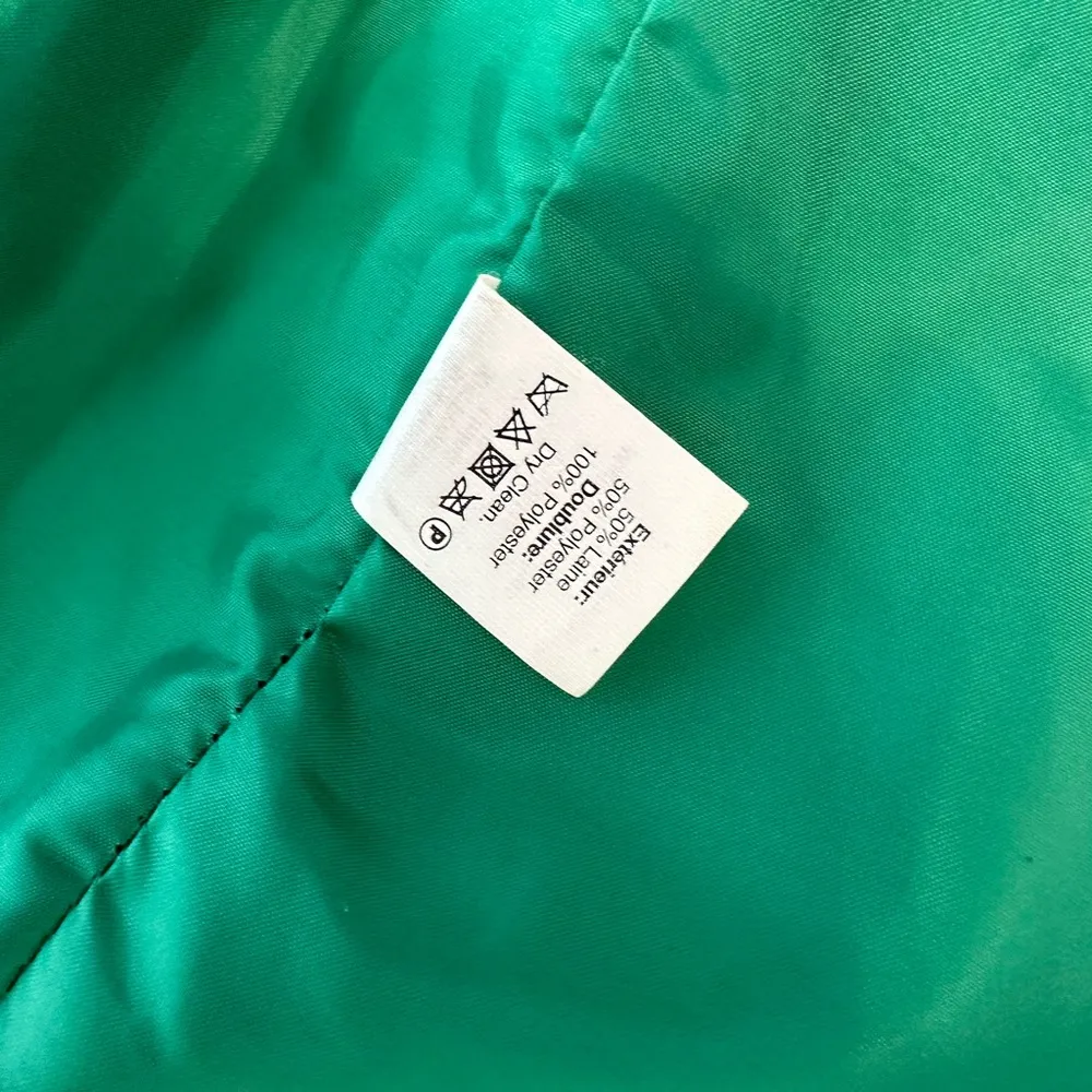 J. Crew Factory Stadium Cocoon Coat Wool Green/Emerald Size 00 - Image 13