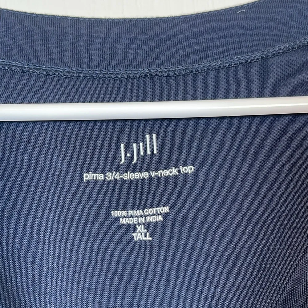 J Jill Black Pima 3/4 Sleeve V-Neck Top Shirt Blouse Size XLT EUC/NEW #0604-OC - Image 8