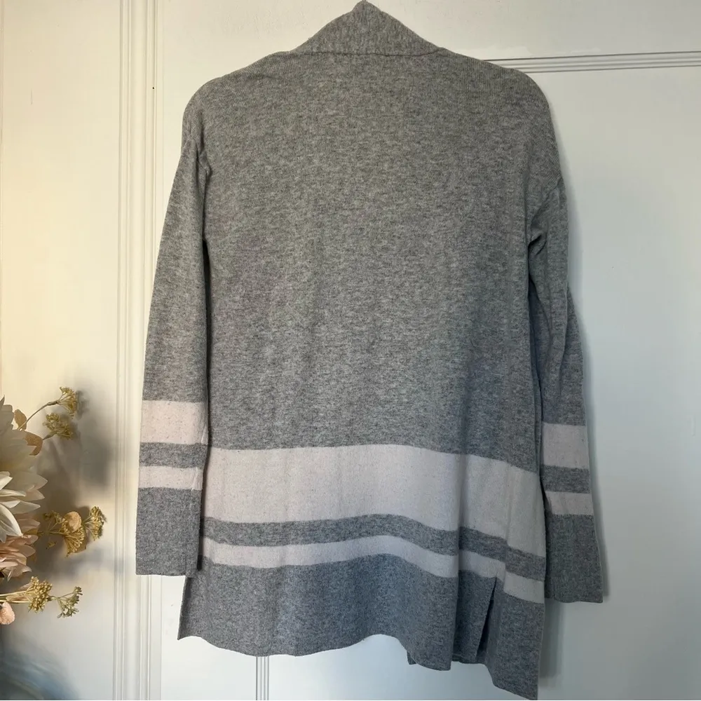 Ann Taylor Grey & White Wool Blend Shawl Open Cardigan Size XXS GUC - Image 4