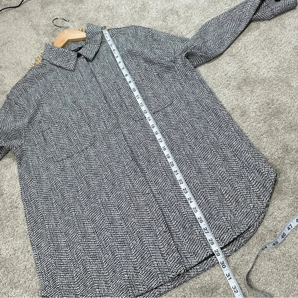 Athleta Textured Shirt Jacket Button Up Braiden Black White UPF 50+ Size M - Image 16