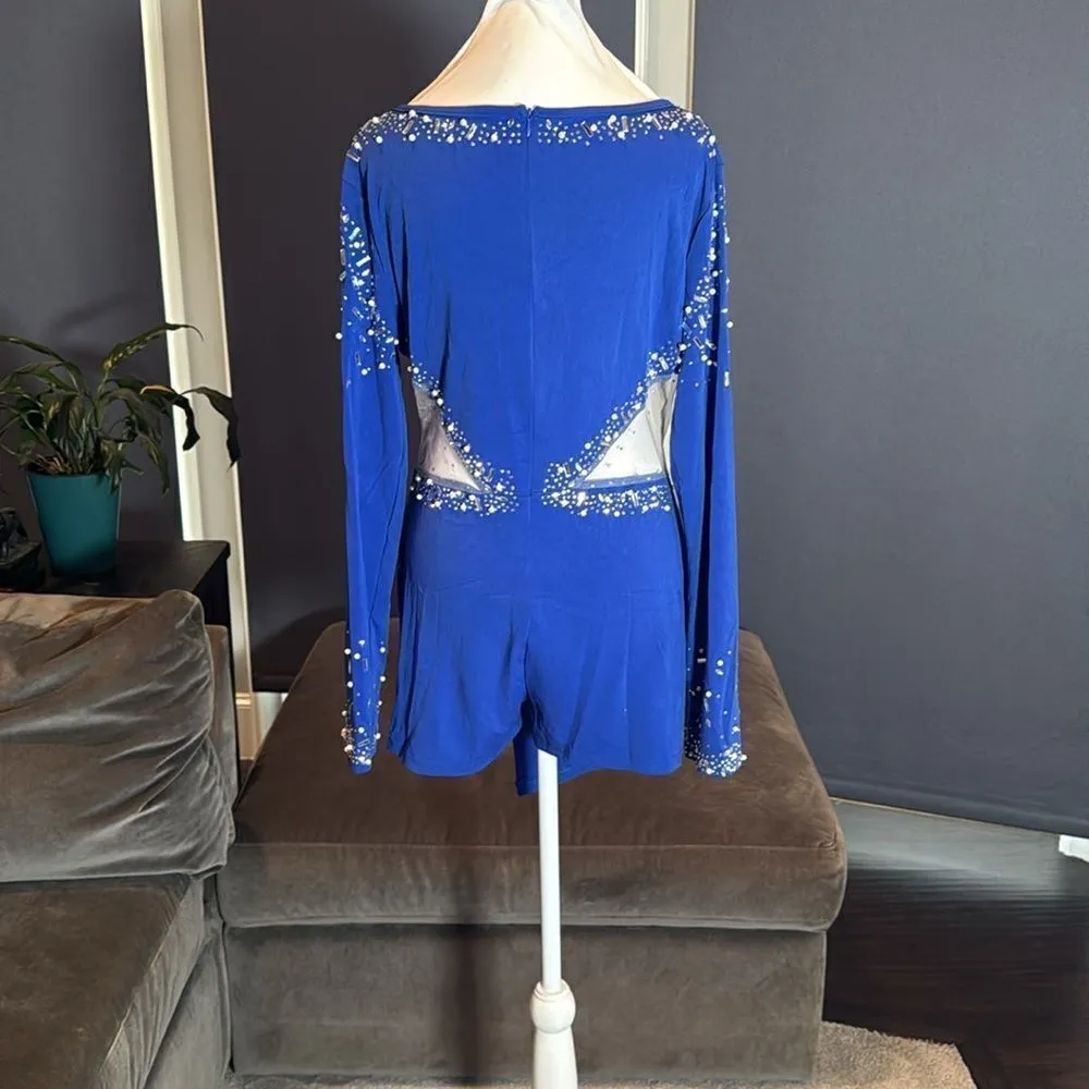 Women’s Blue Sparkly Long Sleeve V - Image 6