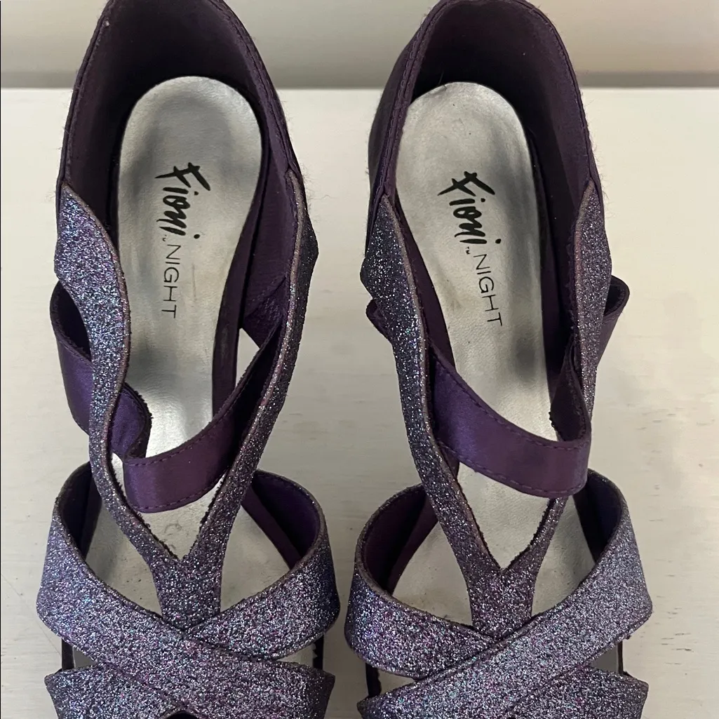 FIONI Clothing Purple Glitter Heels Size 6.5 - Image 2
