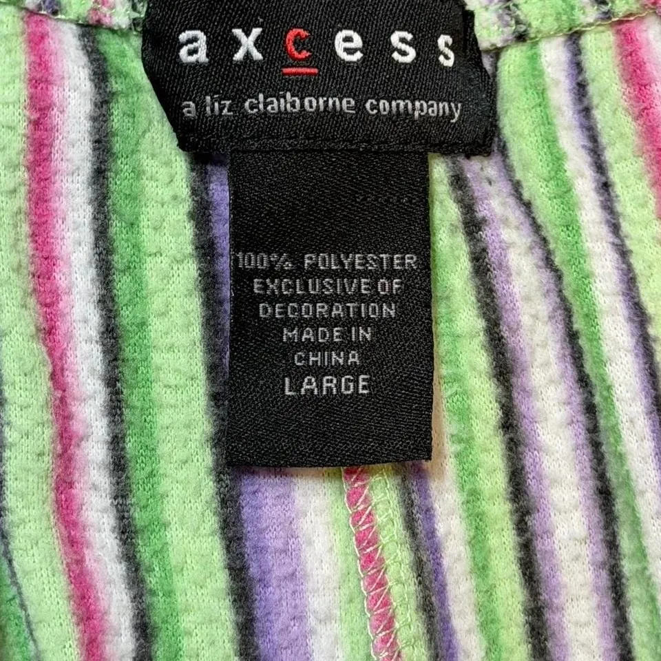 Colorful Vertical Striped Pajama Pants Size L - Image 3