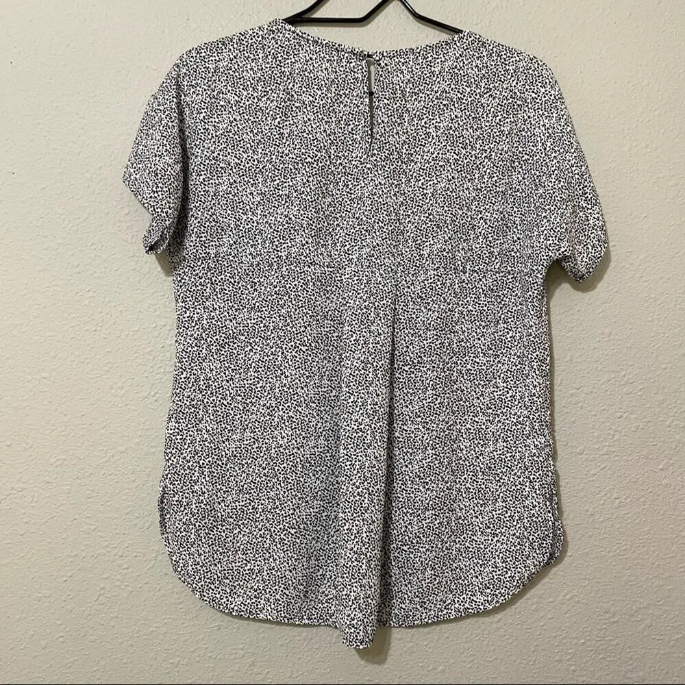 Daniel Rainn DR2 Black & White Cheetah Print Short Sleeve Blouse Womens XS - Image 7