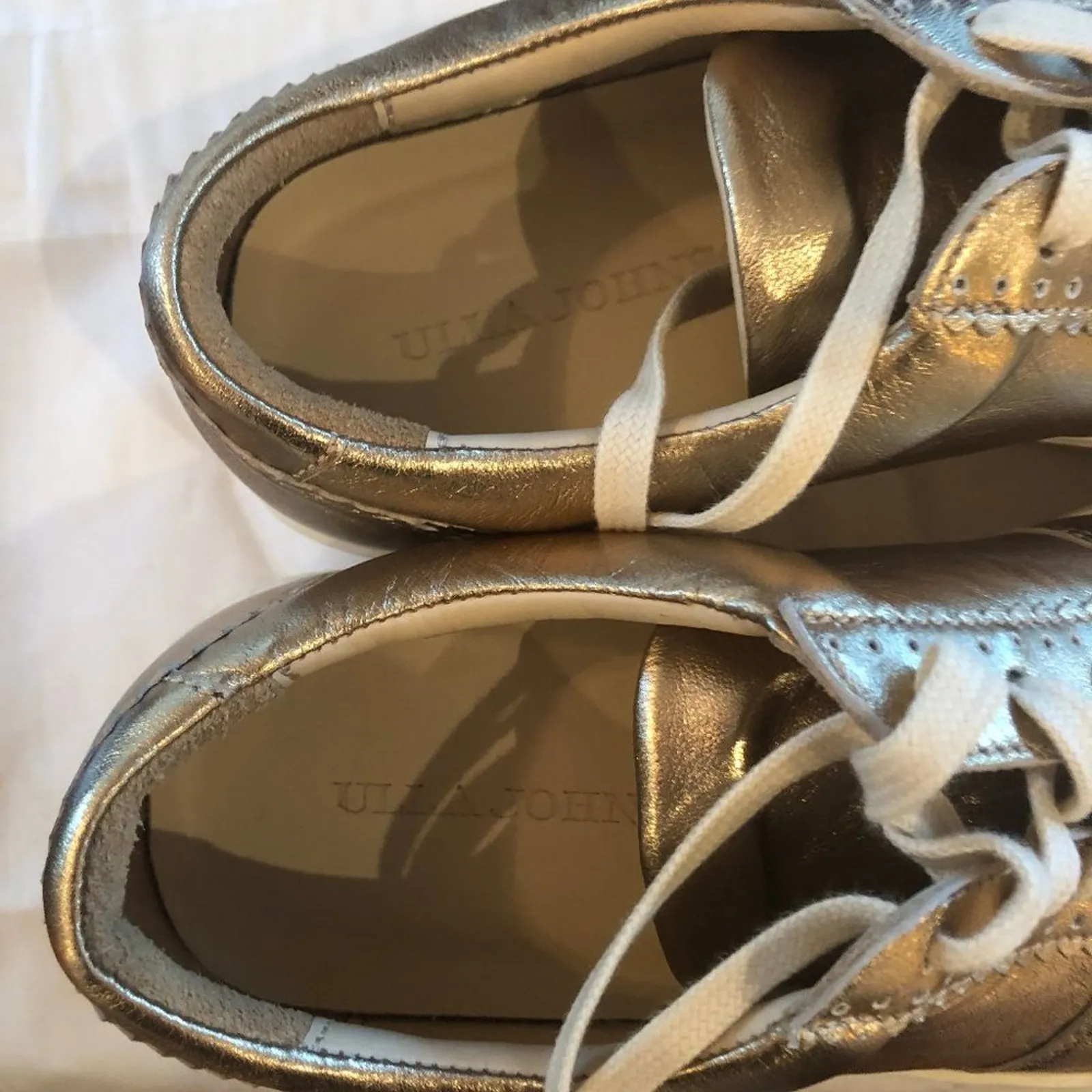 NEW Ulla Johnson Metallic Sneakers Rose Gold - Image 4