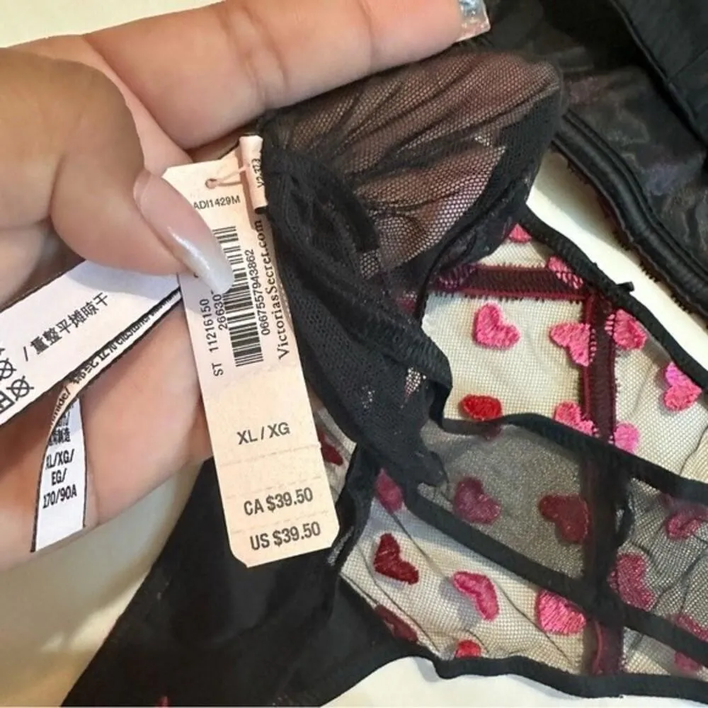 Victoria’s Secret heart embroidered corset and thong - Image 6