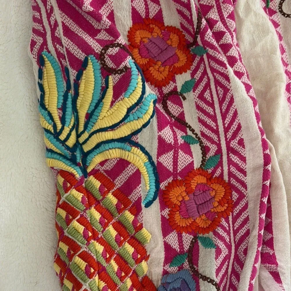 Farm Rio Colorful Embroidered Pants - Image 5