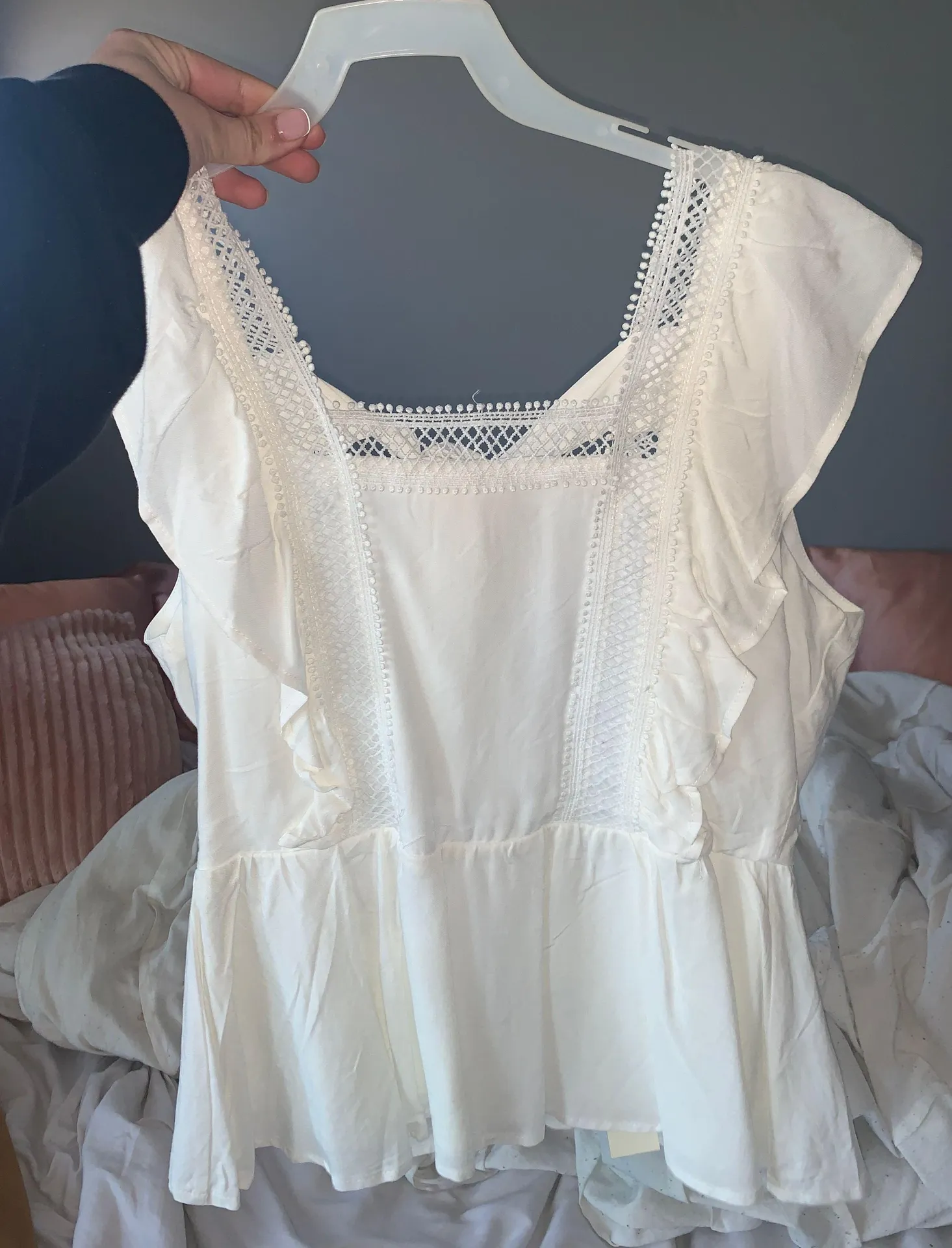 Francesca's White Blouse Top - Image 2