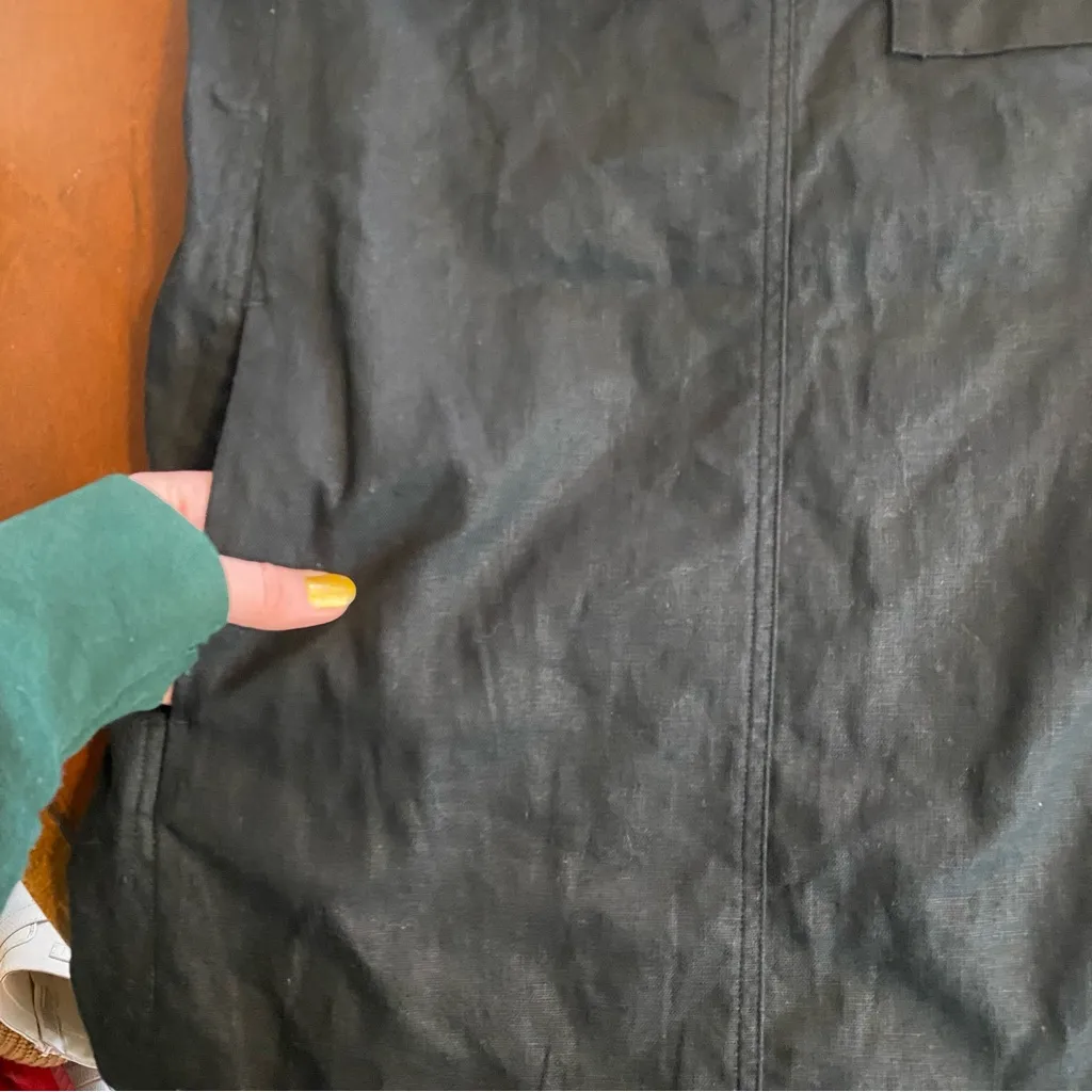 Banana Republic Black Hemp Cotton Shift Tank Boxy Pocket Dress Size XS petite - Image 11