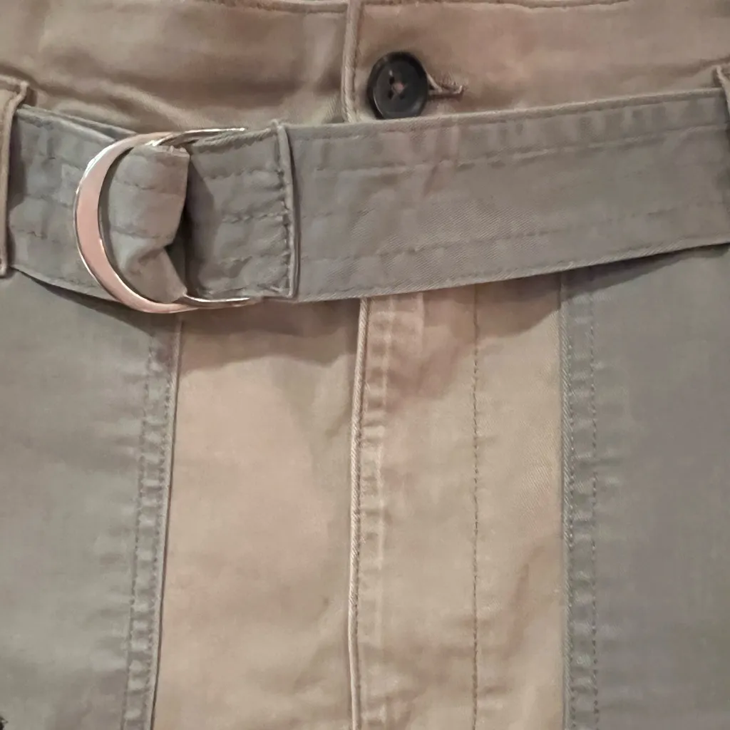 FRAME Paperbag High-Rise Raw‎ Hem Stretch Cotton Mini Skirt Cargo Multi Size 27 - Image 12