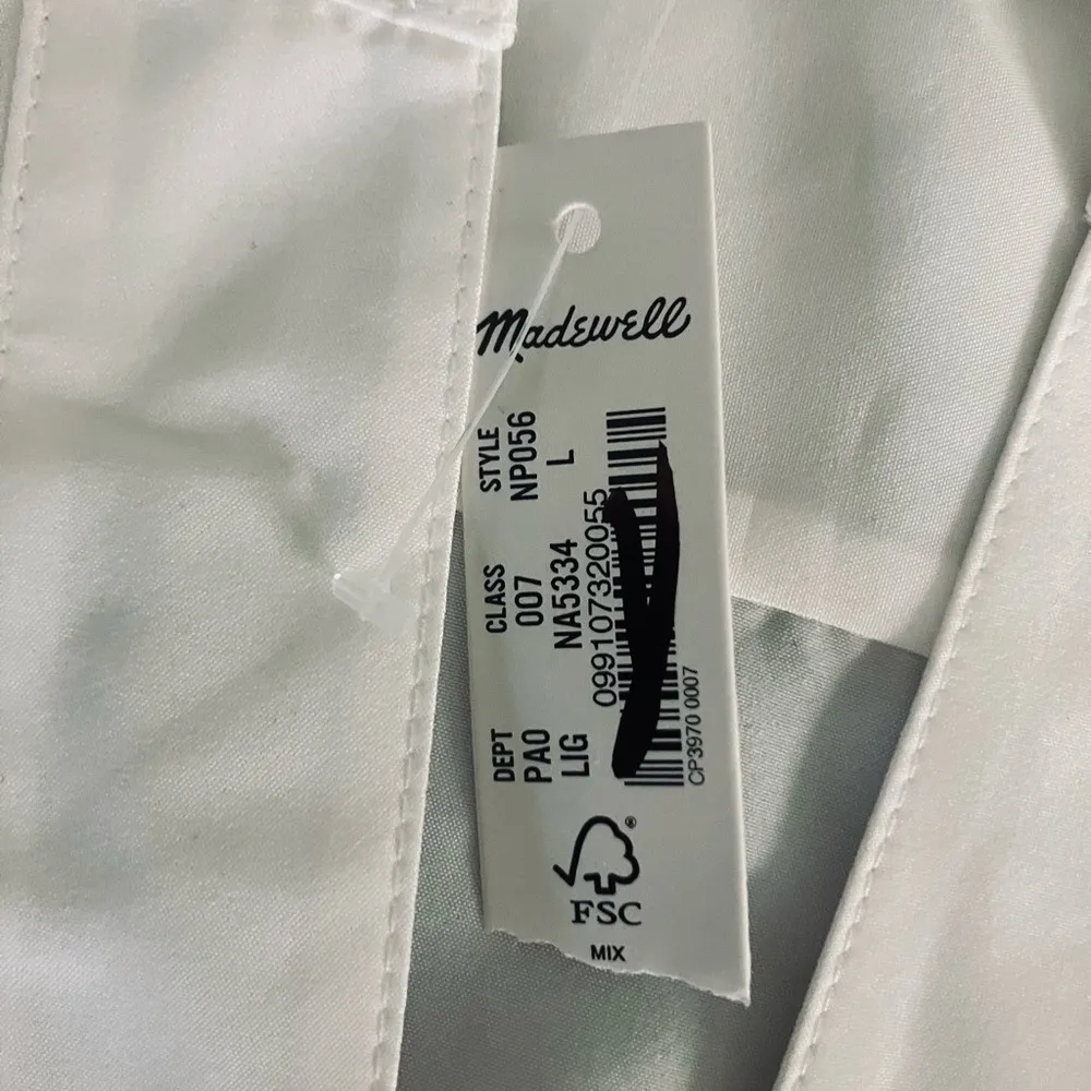 Womens white Long-Sleeve Silk Popover Top - Image 7