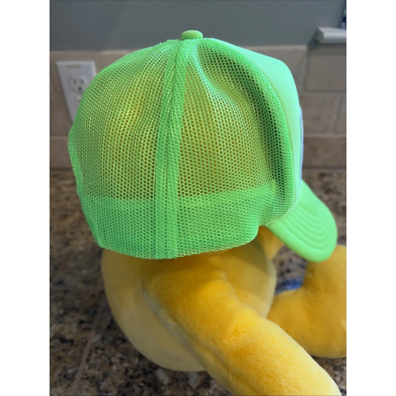 Jamnola Neon Green Micreaux Fun Guy Patch Trucker Hat Snapback Baseball Cap O/S - Image 9