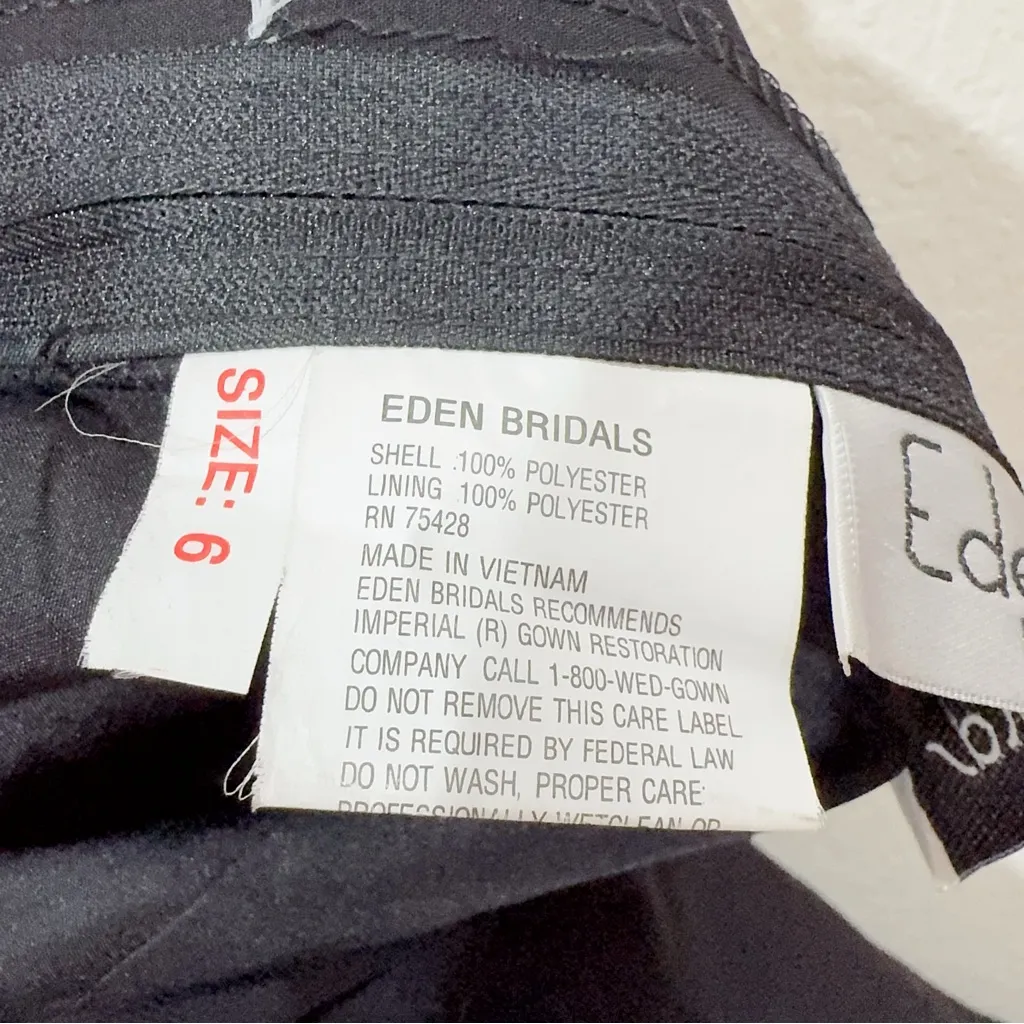 Eden Maids Bridesmaid Collection Black Halter Gown with crystals Size 6 NEW - Image 11