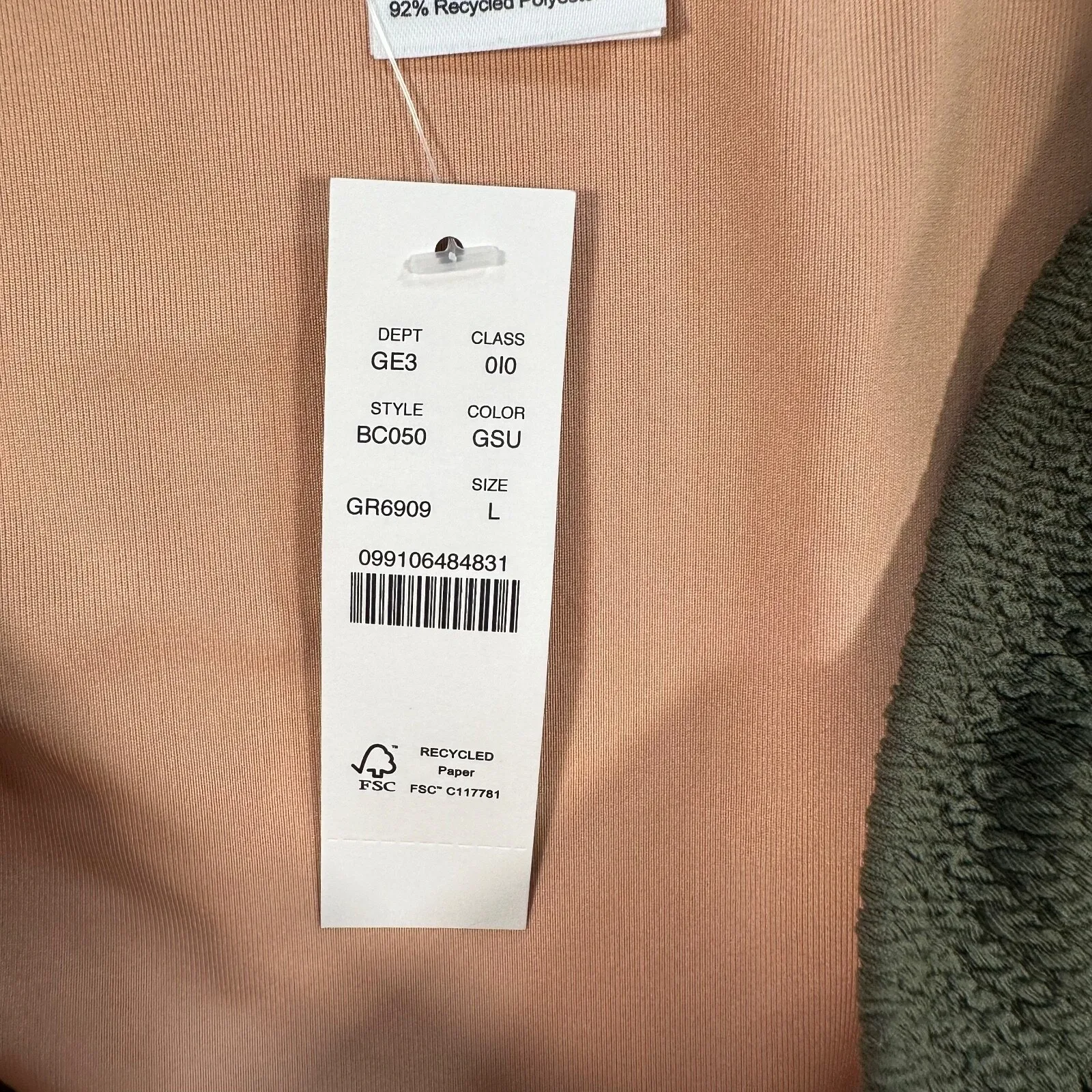 J.Crew Textured Curved Waist Cheeky Bikini Swim Bottom Size Large Green BC050 - Image 3