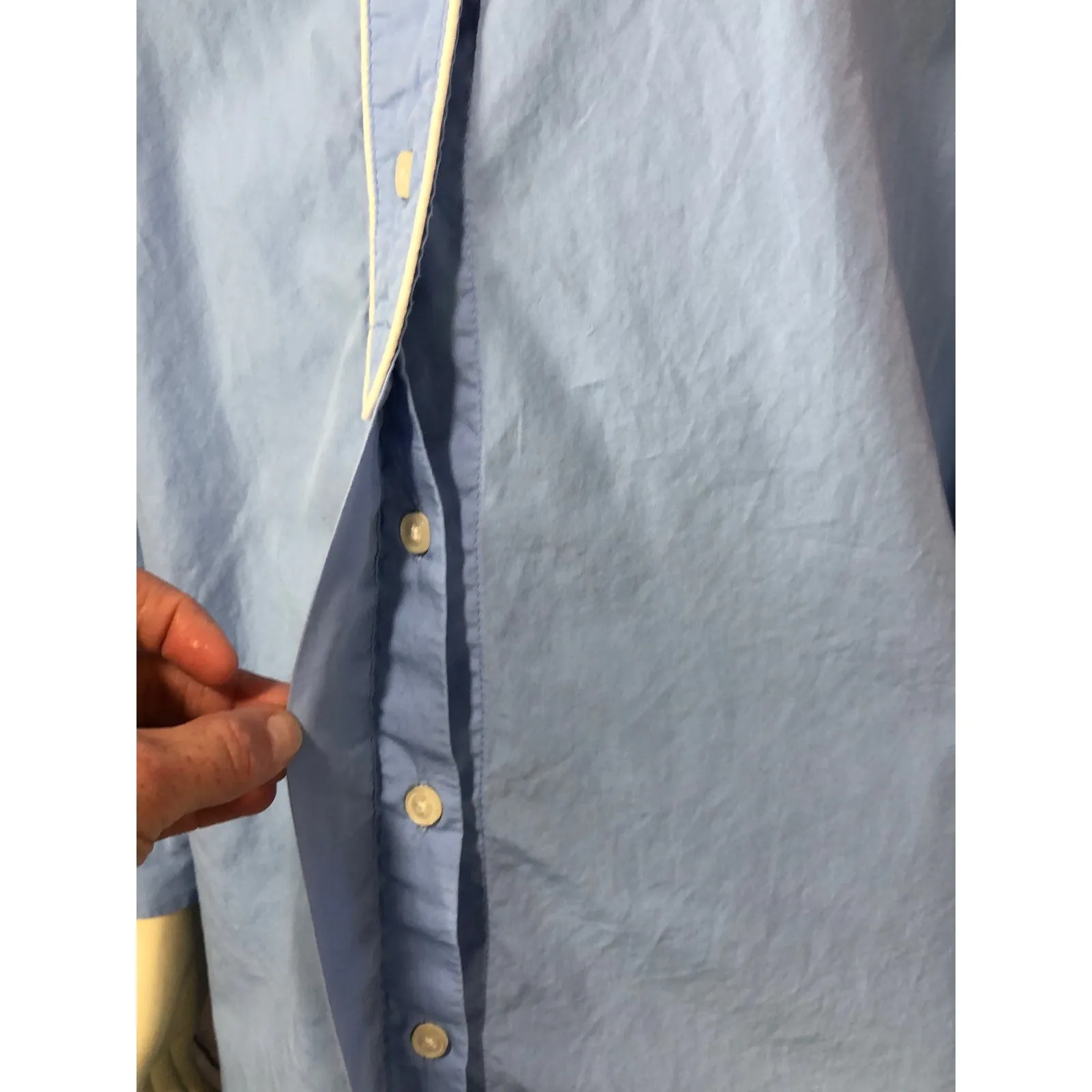 Lands’end cotton night shirt bundle of two in pink & blue both size medium - Image 4