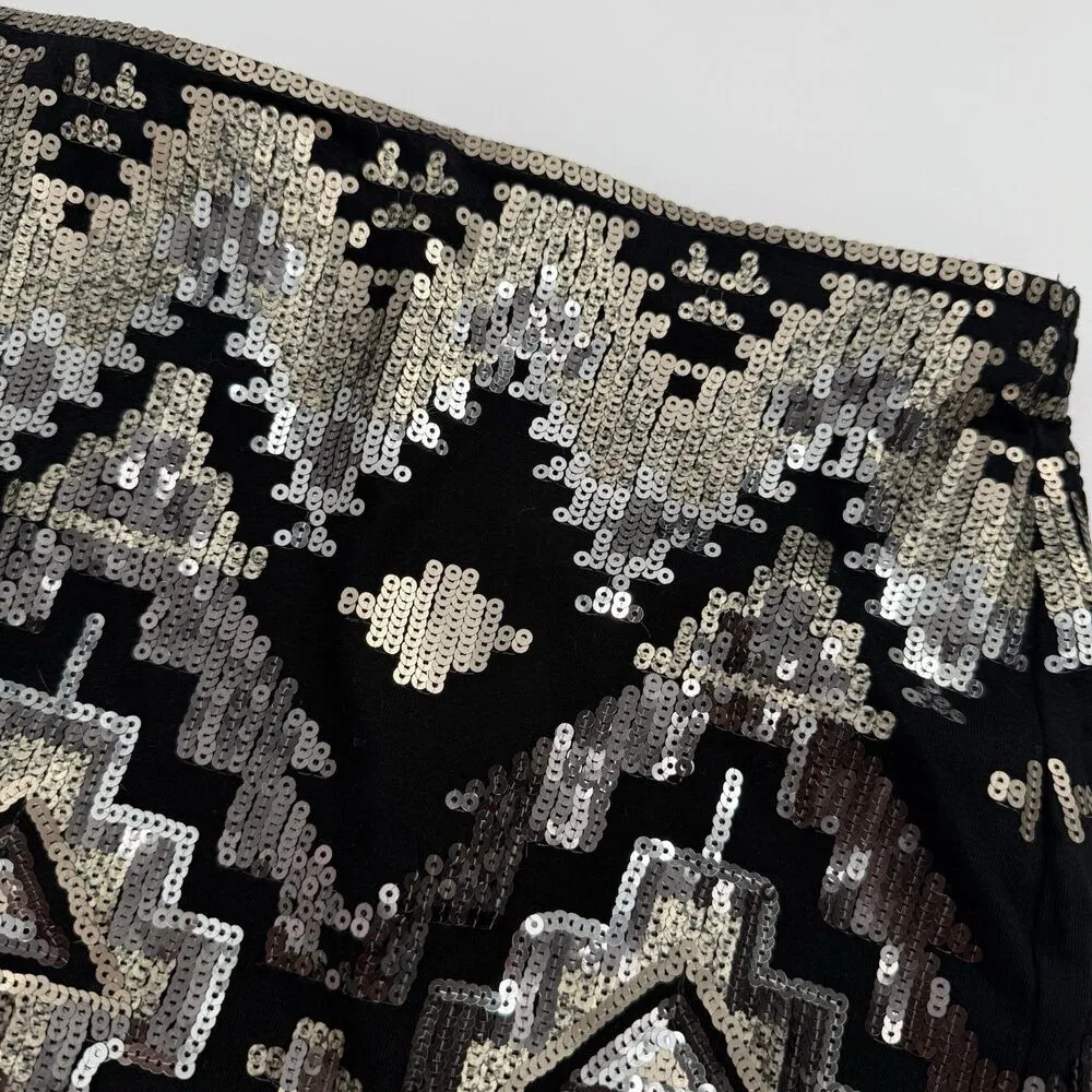 EXPRESS  Micro Mini Skirt Sequin Party Size XS Cocktail Stretchy - Image 2