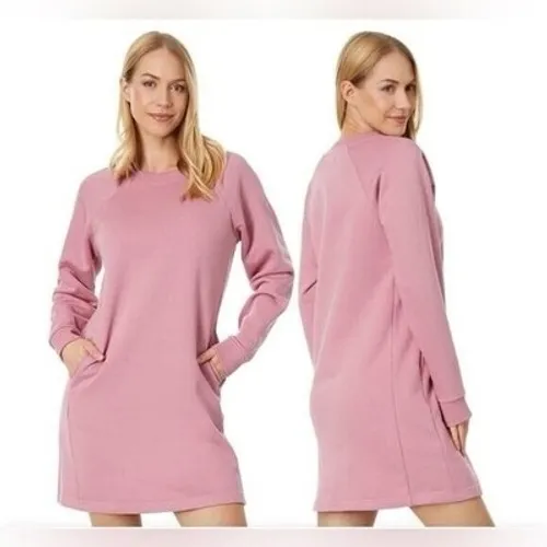 Pact Lily Organic Cotton Long Sleeve Dress Fleece Lined Desert Rose Size Small - Image 2
