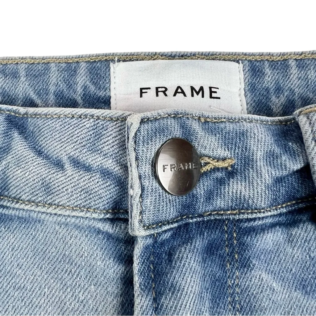 FRAME Denim Le Grand Garçon Denim Cut Off Shorts - Image 5