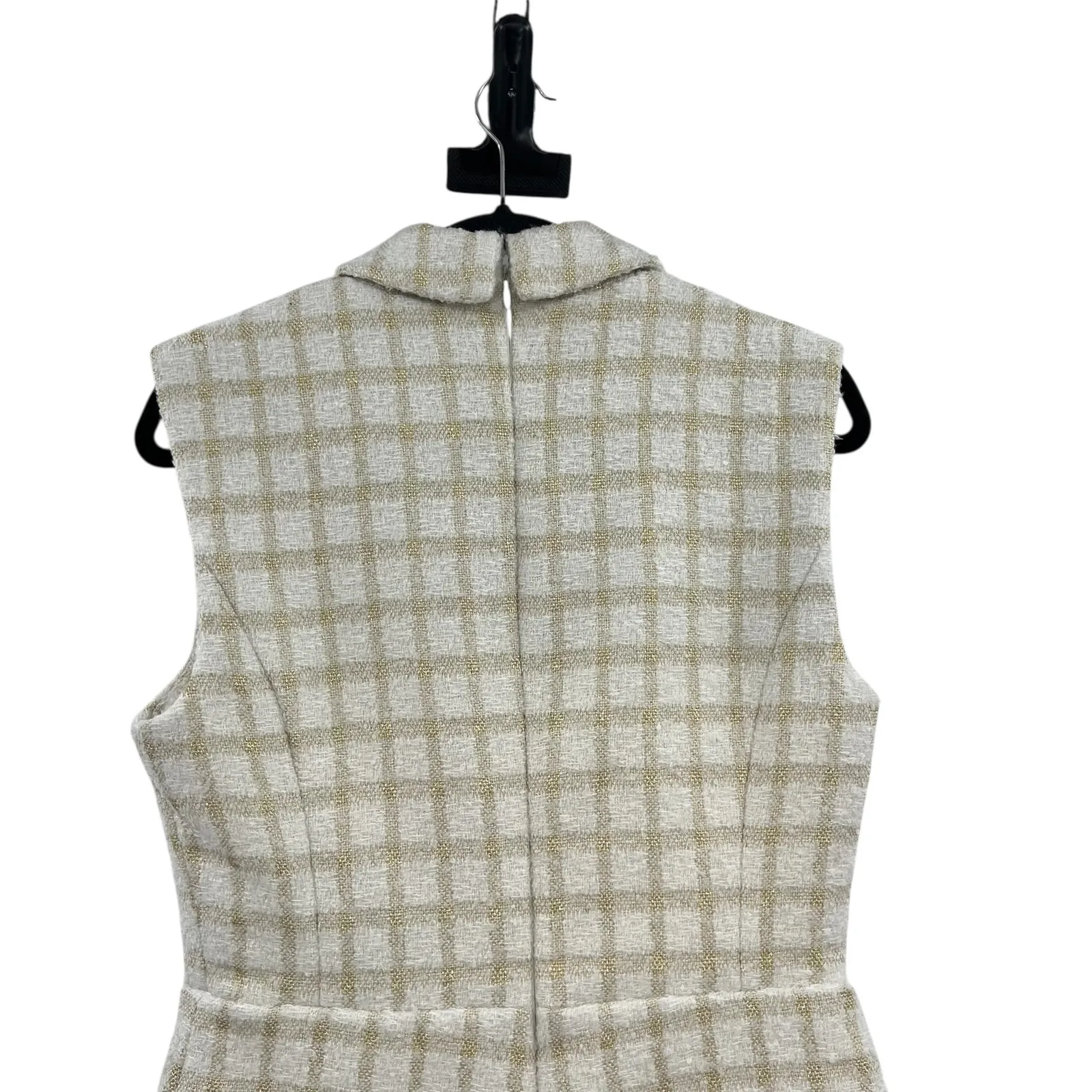 Endless Rose Suited Tweed Romper Plaid Check White Gold Size Medium - Image 10