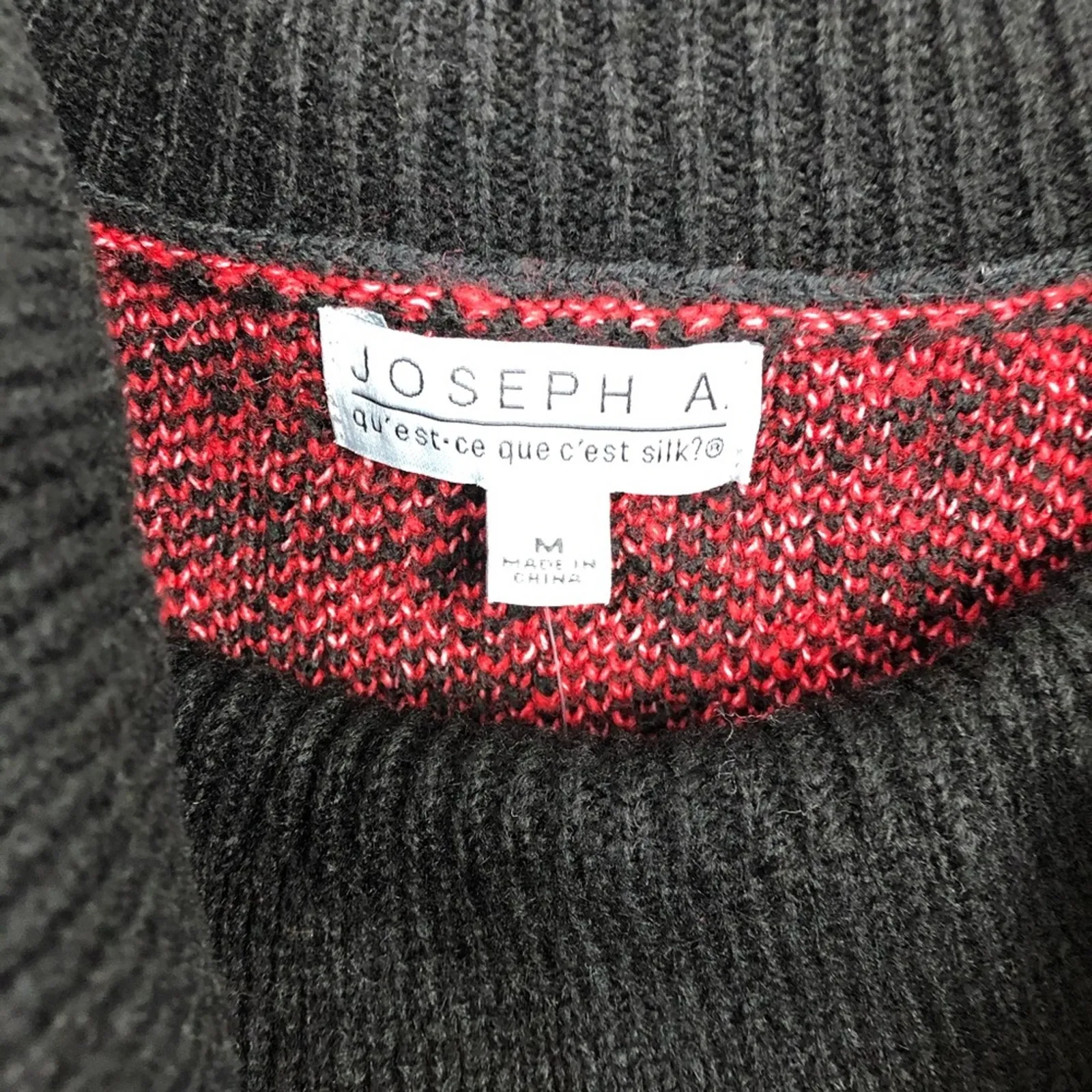 Joseph A Plaid Turtleneck Sweater Red Black Women's Size Medium NWT - Image 7