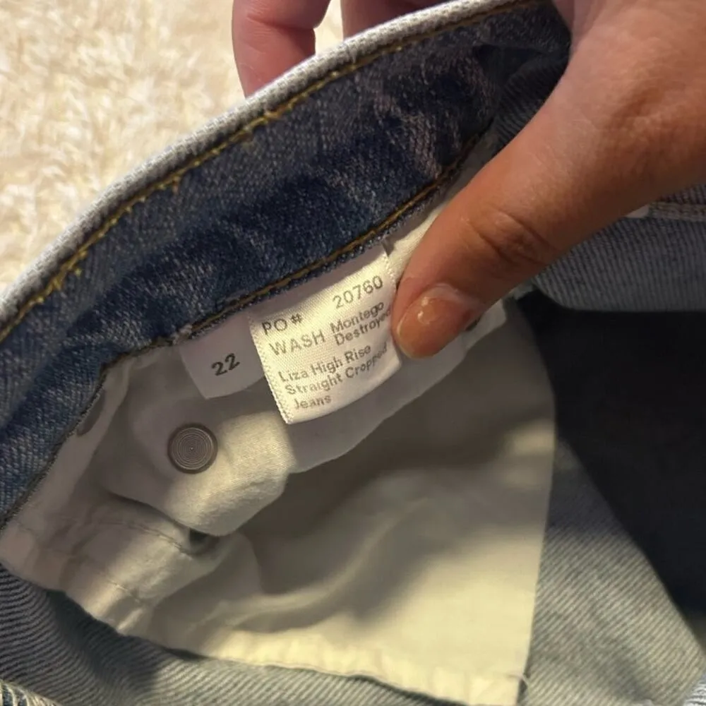 Reformation Jeans Liza High Rise Straight Croppped Jeans Size 22‎ - Image 3