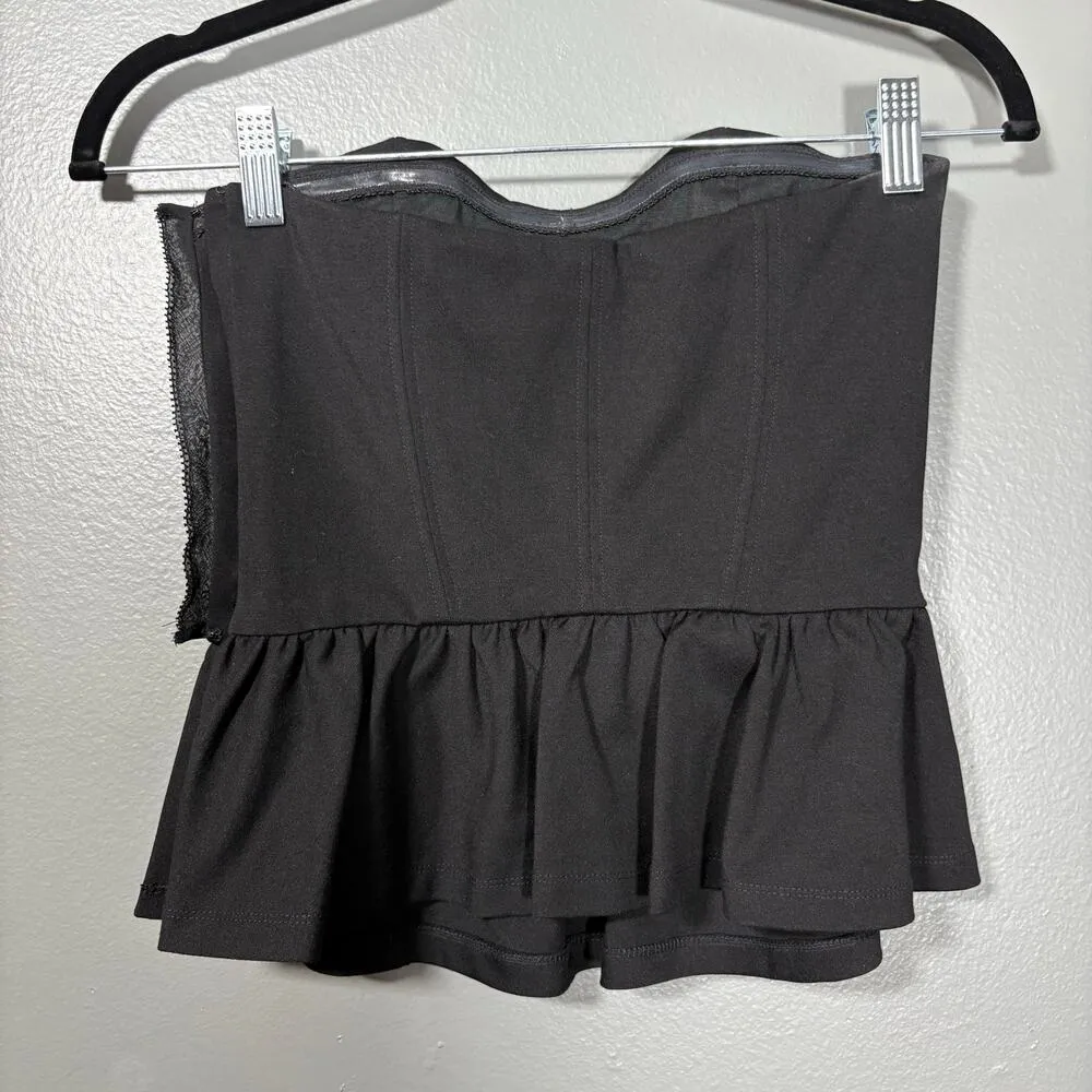 Club Monaco Women's Black Strapless Corset Bustier - Size XS - Sexy Romantic Top - Image 6