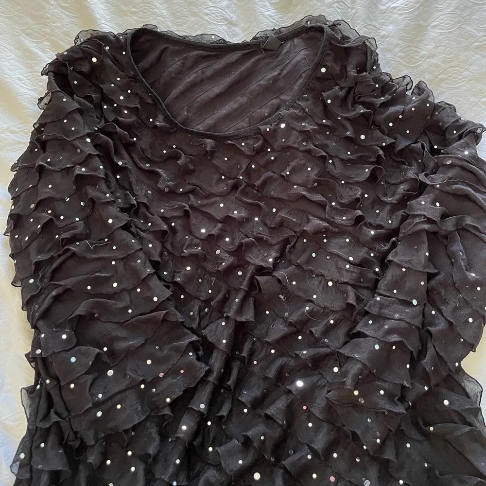 Essential New Years Eve : black starry night top - Image 2