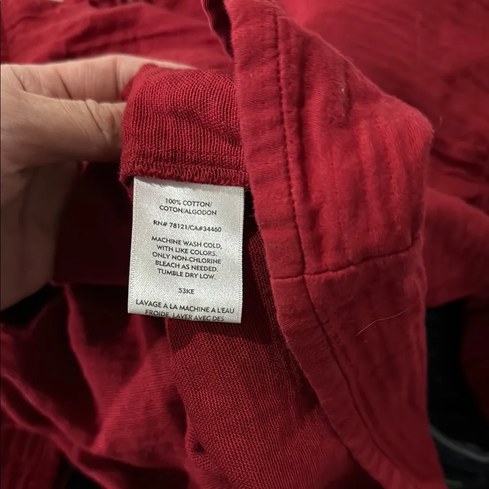 Eileen Fisher 100% cotton red lightweight zip up jacket! - Image 9