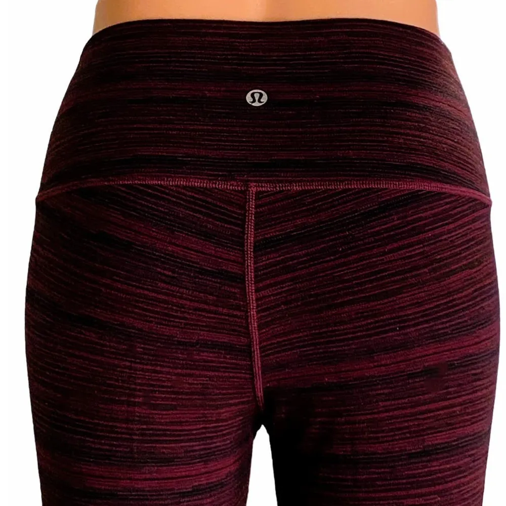 LULULEMON Athletica High Times Cyber Red Grape Bordeaux Drama Legging Pant ~ 6 - Image 6