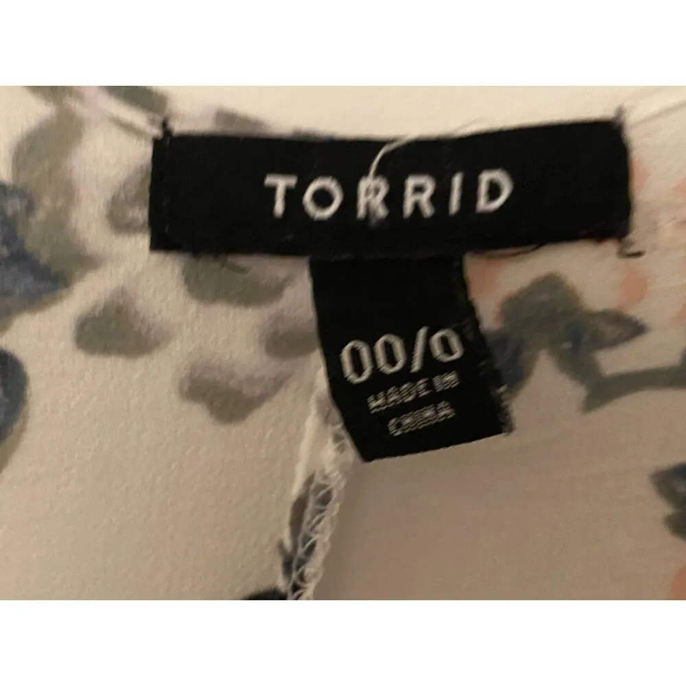 Torrid White Open Floral Kimono Women's Plus Size 00/0 - Image 13