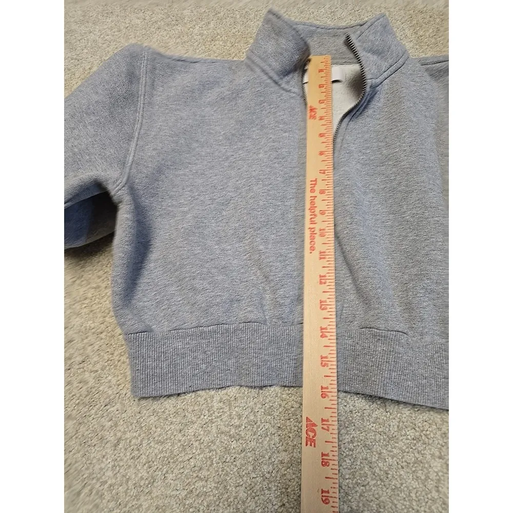 Aritzia Tna Cozy Fleece 1/4 Zip Cropped Sweatshirt Sz S Athletic Hiking Outdoors Gray - Image 6