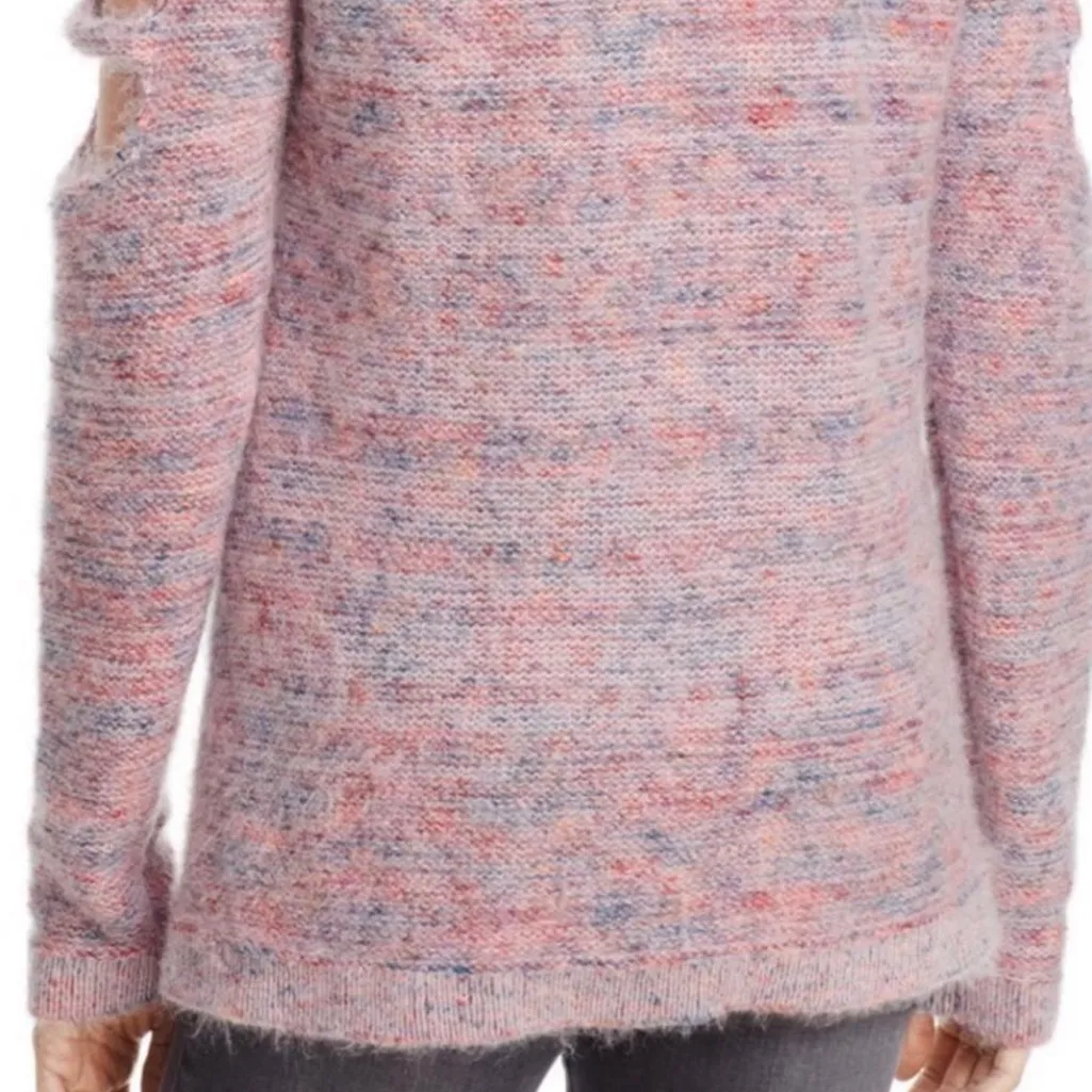 Bam Jara Women’s Lipstick Pink Cold Shoulder Sweater Pullover Small New with Tag - Image 6
