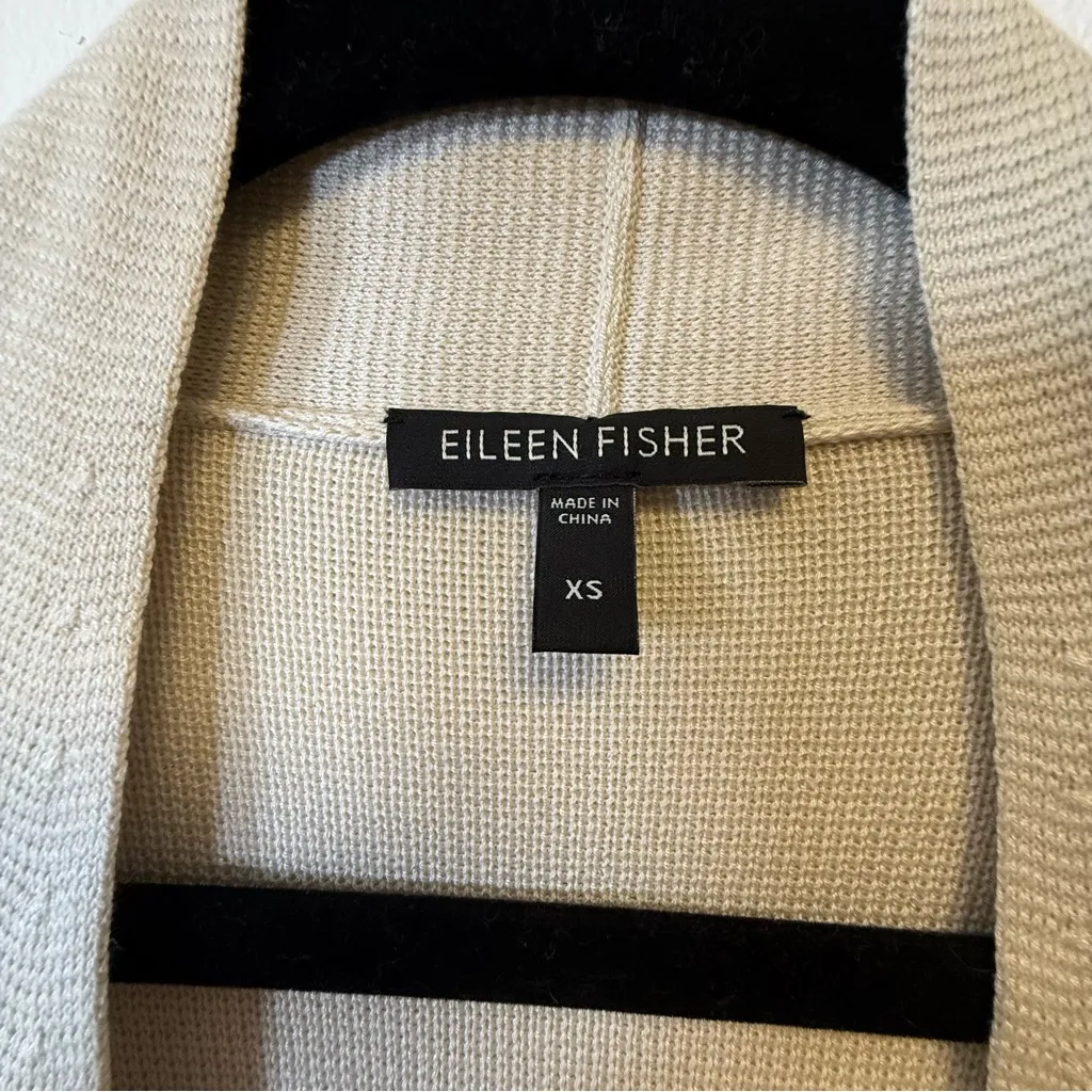 Eileen Fisher Open Front Drapey Cardigan Silk Cotton Blend Women’s Size XS - Image 7