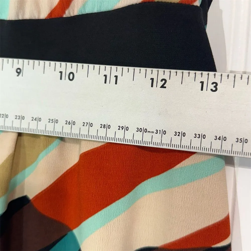 Eyeshadow Retro Mod Tunic Top M Sleeveless Keyhole Back 70s Geometric Print Y2K - Image 5