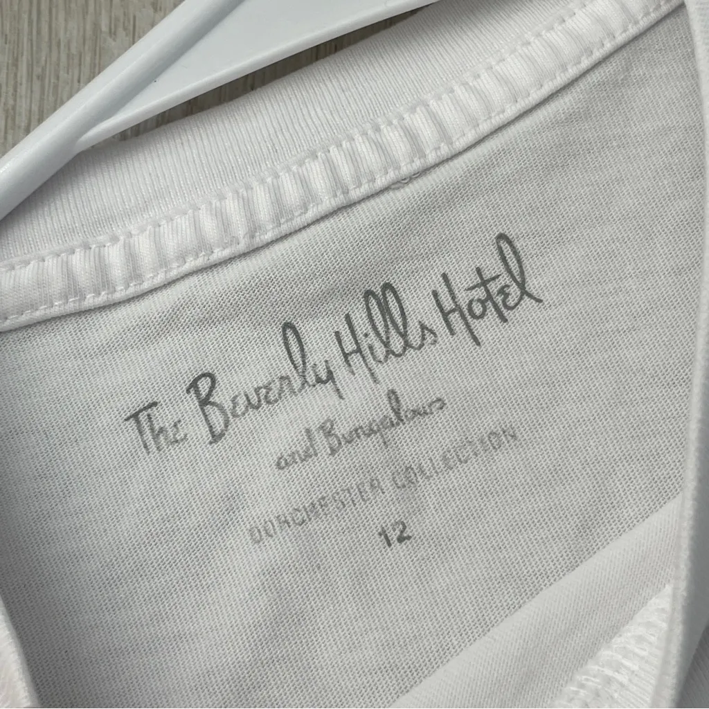 The Beverly Hills Hotel Tshirt crewneck short sleeve unisex White (size 12) cali - Image 2
