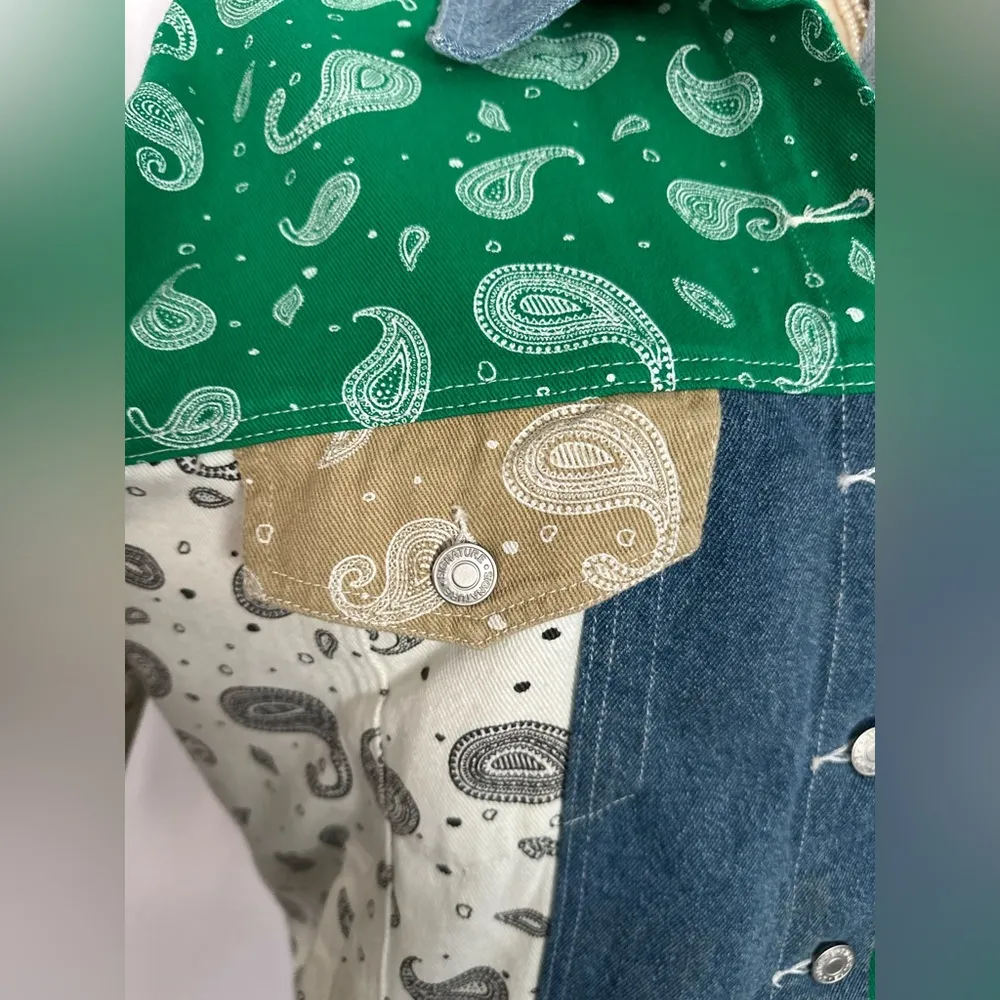 Signature8 Paisley Patchwork Denim Jacket (682) - Image 7