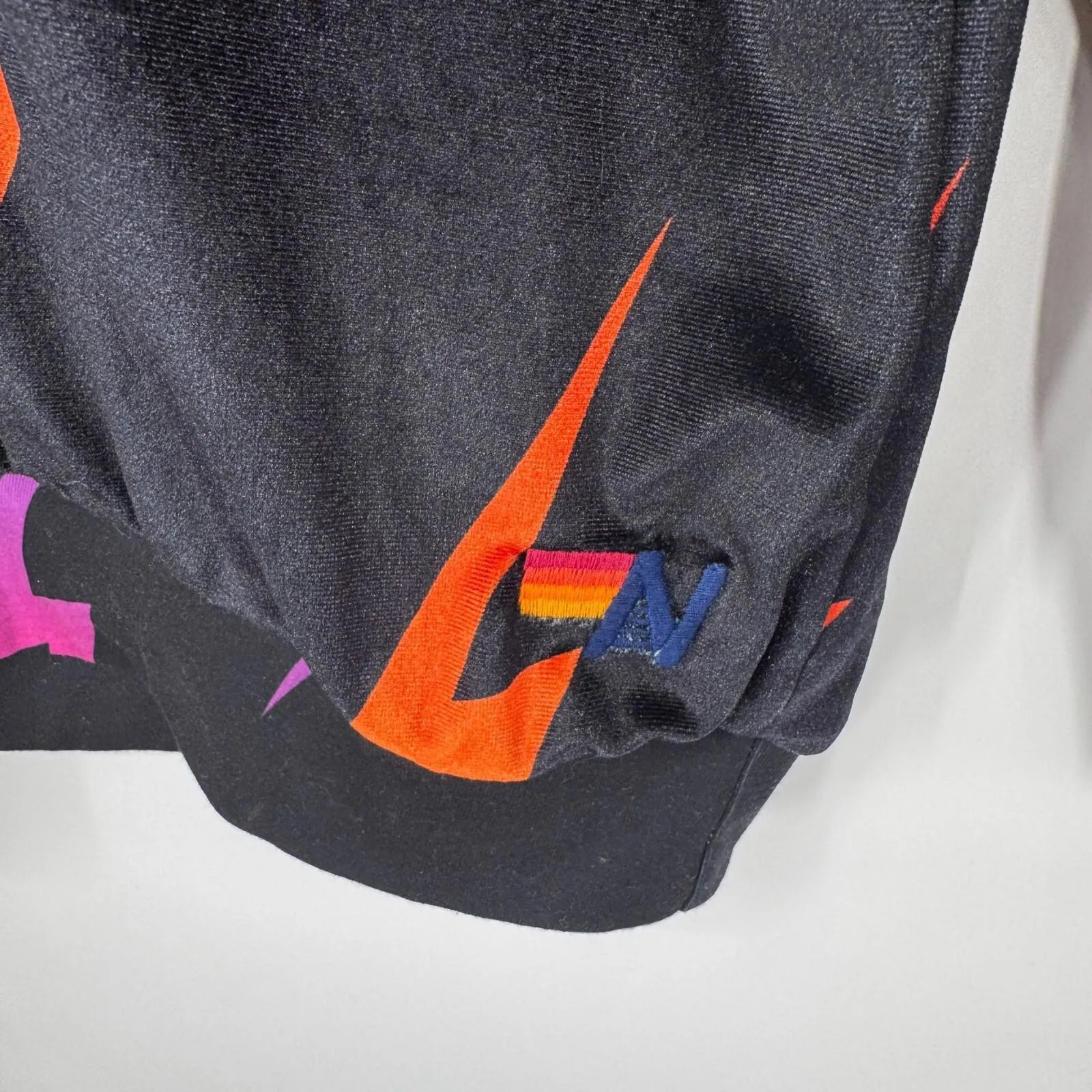 Aviator Nation Crew Sweatshirt Womens Medium Black Velvet‎ Ombre Lightning Bolt - Image 4