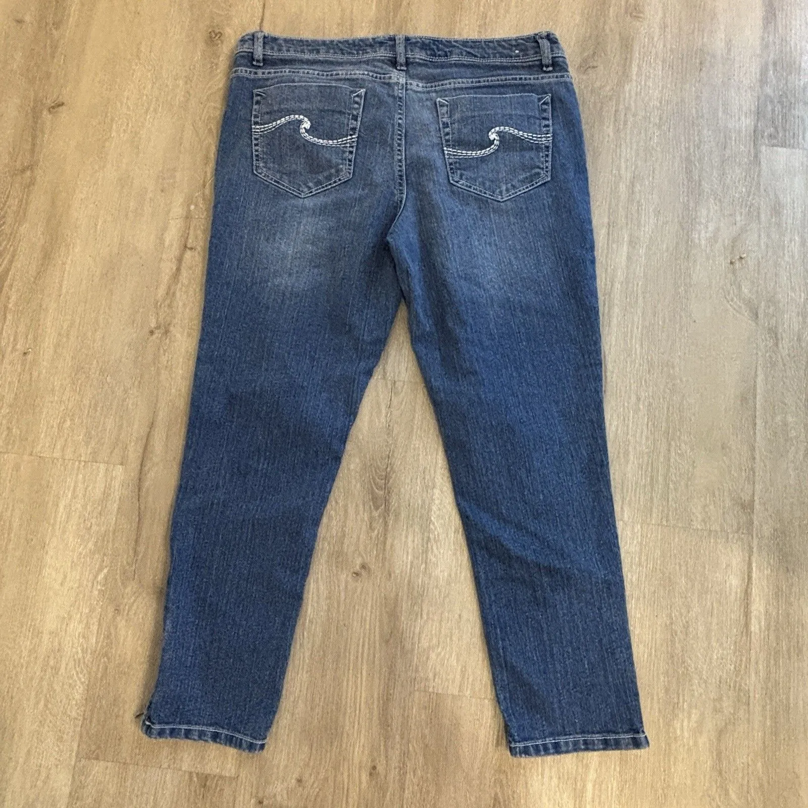 OP Ocean Pacific Jeans 13 Womens Blue Denim Side Zipper Ankle Skinny Stretch Size undefined - Image 11