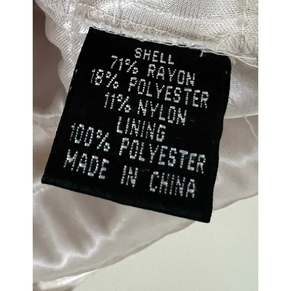 Adrianna Pappell Occasions Formal Sheath Dress Layered Champagne Gold Cream 8 - Image 4