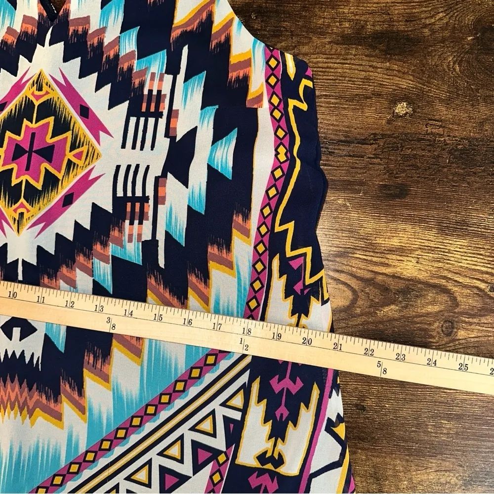 xhilaration Dress Womens Large Blue Multicolor Aztec Tribal Western Whimsical - Image 7