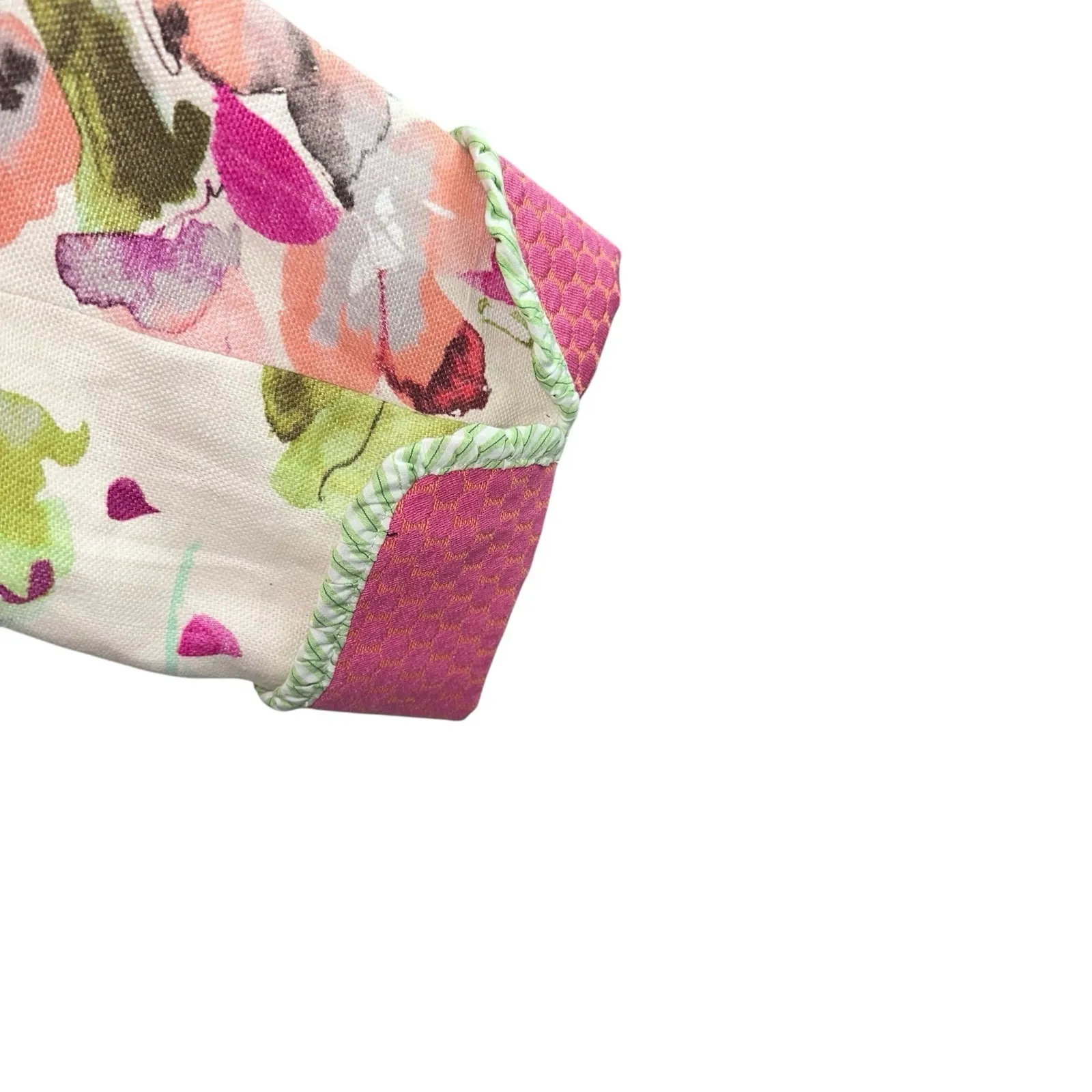 3 Sisters Floral‎ Cropped Jacket S Colorful Pink Green Poet Collar 100% Linen Size undefined - Image 3